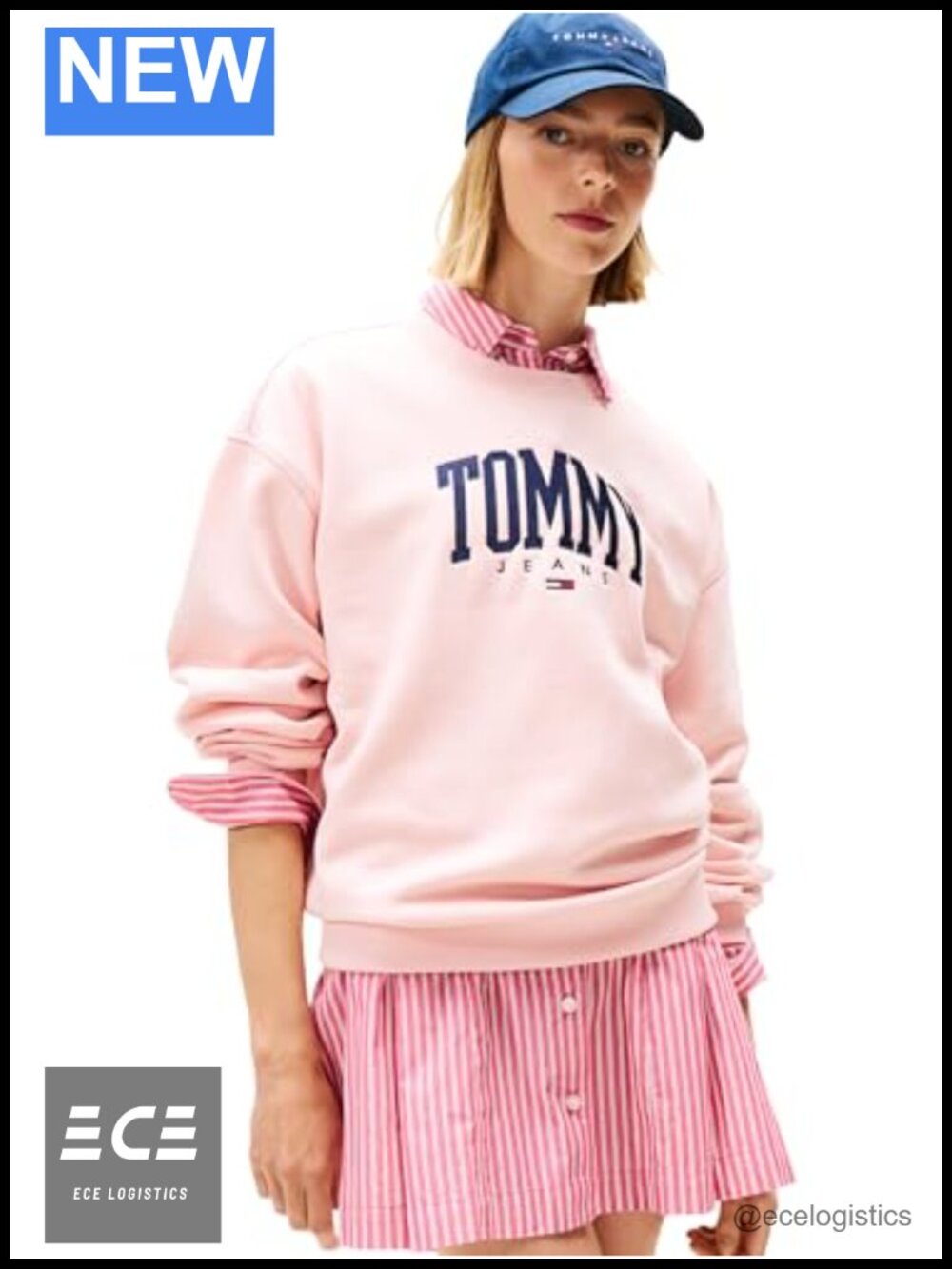 Tommy Jeans Women's Crewneck Pullover Sweatshirt Printed Logo Long Sleeve